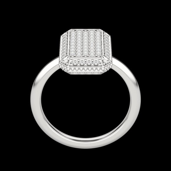 Emerald Pavé Ring - Picture 6 of 9